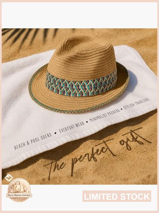 Woven Fedora Sun Hat UPF 50+ Short Brim Packable Beach Hat Women main image 4
